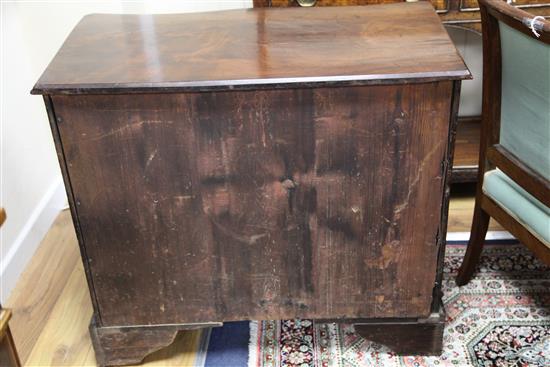 A George III mahogany serpentine chest, W.3ft D.1ft 7in. H.2ft 8in.